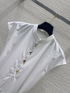 LV 25 Simple Elegant Vest Dress Black White Cotton