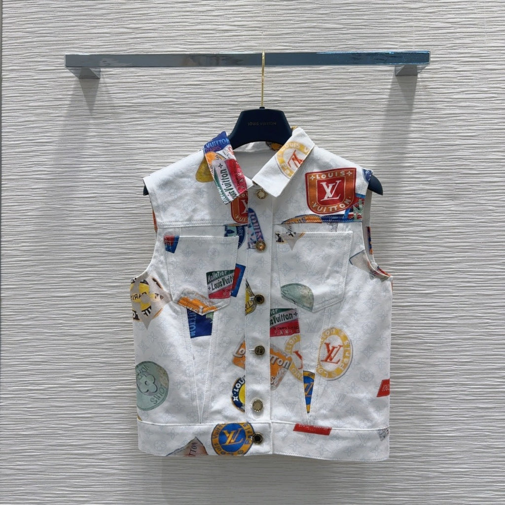 LV 25 Unique Logo Set Vest Multicolor Cotton