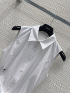 CD 25 Vest Dress Black and White Cotton