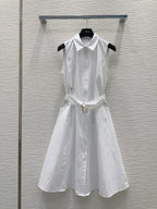 CD 25 Vest Dress Black and White Cotton