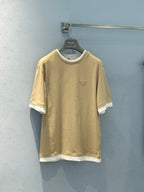 Prada 25 Short-sleeved T-shirt Yellow and Brown Cotton 219505