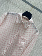 LV 25S Slightly Transparent Set Pink White Poliester