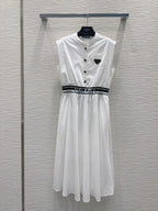 Prada 25 Sleeveless Belted Dress Cotton