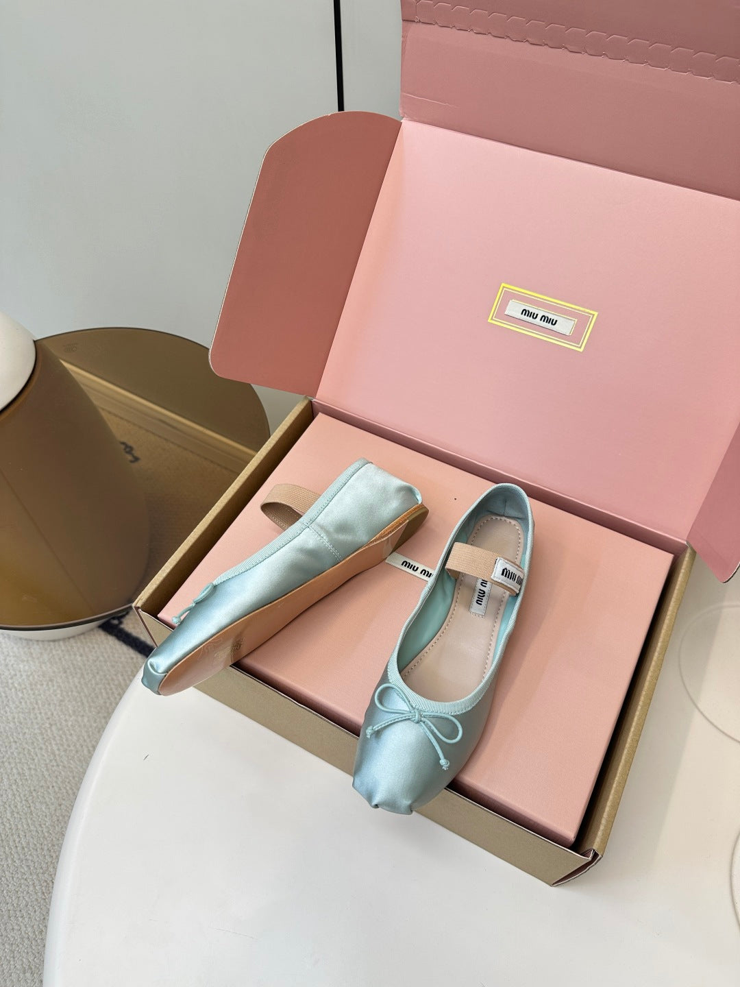 Miu Miu Mary Jane Ballet Flats  Silk Goatskin