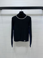 Chanel 2026 High-Neck Base Layer Top Black Cream Pink Wool