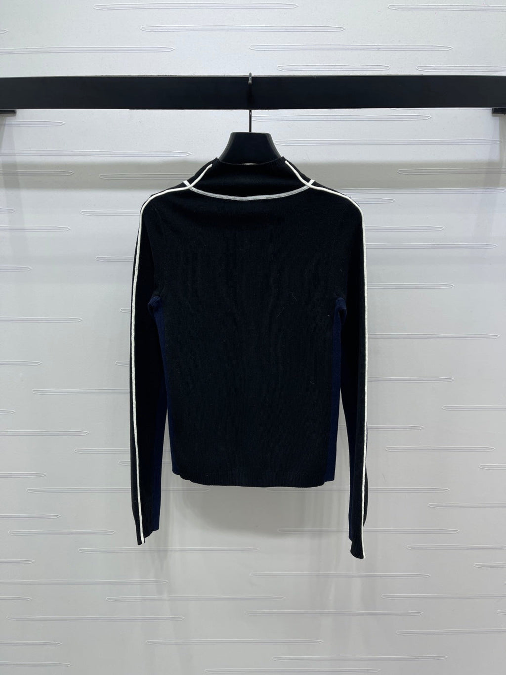 Chanel 2026 High-Neck Base Layer Top Black Cream Pink Wool