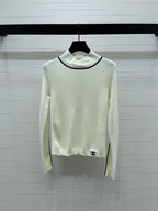 Chanel 2026 High-Neck Base Layer Top Black Cream Pink Wool