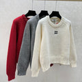Miumiu 2025 Embellished Neckline Sweater Wool