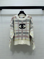 Chanel 2026 Plaid Pullover Long-sleeved Sweater Wool