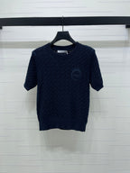 Dior 2026 Crew Neck Cable Knit Short-Sleeve T-Shirt Wool
