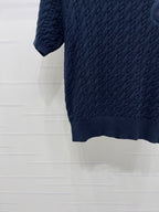 Dior 2026 Crew Neck Cable Knit Short-Sleeve T-Shirt Wool