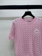 Dior 2026 Crew Neck Cable Knit Short-Sleeve T-Shirt Wool
