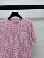 Dior 2026 Crew Neck Cable Knit Short-Sleeve T-Shirt Wool