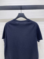 Dior 2026 Crew Neck Knit Short-Sleeve Shirt with Logo Wool