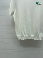 Dior 2026 Crew Neck Knit Short-Sleeve Shirt with Logo Wool