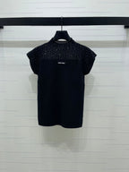 Miumiu 2026 Crew Neck Sheer Knit Short-sleeved Top Wool 352770