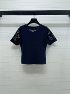 Dior 2026 Butterfly Square Neck Knit Short-sleeved Top Wool