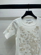 Dior 2026 Butterfly Square Neck Knit Short-sleeved Top Wool