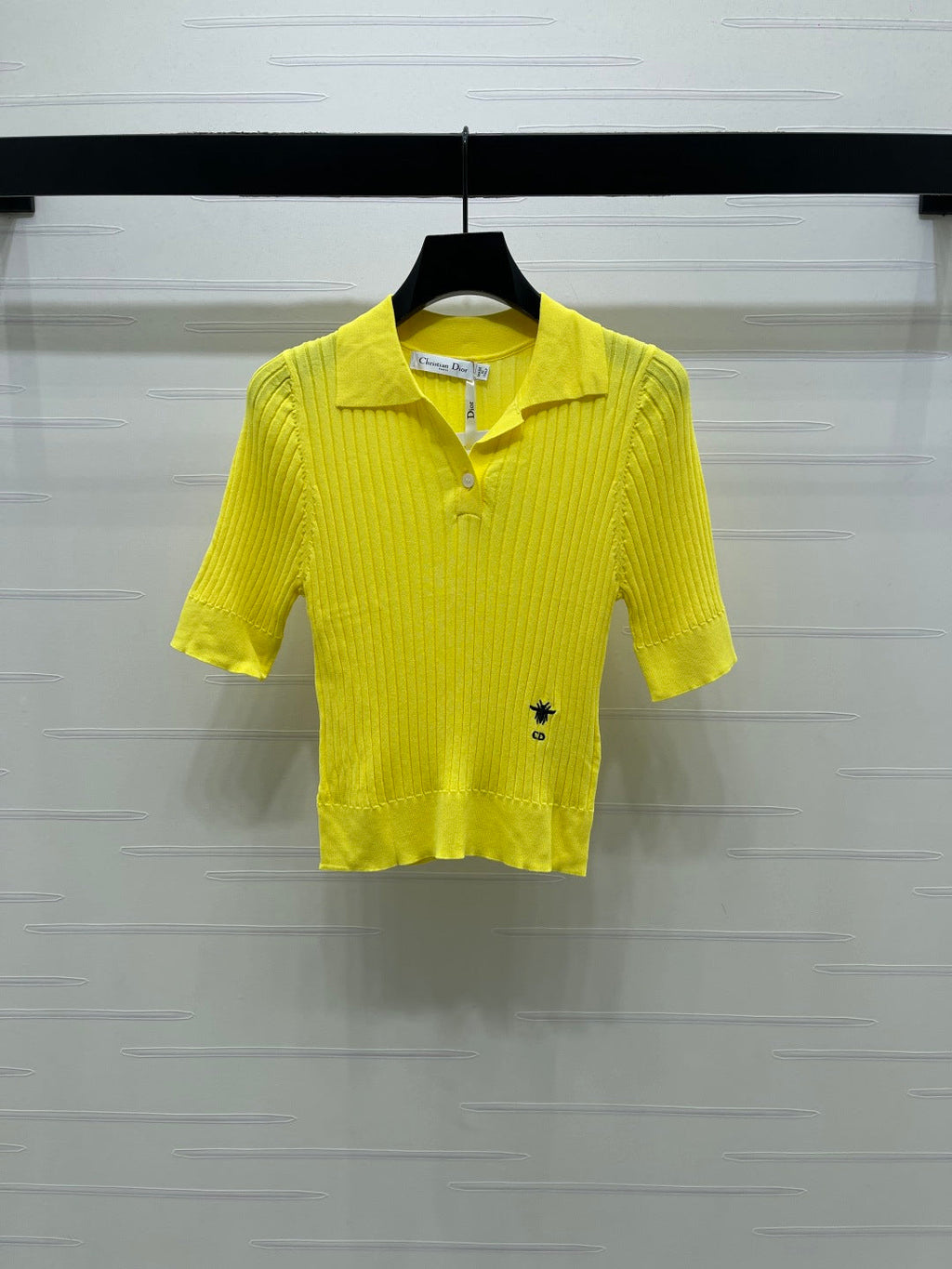 Dior 2026 Slim Fit Collared Knit Short-Sleeve Shirt Wool
