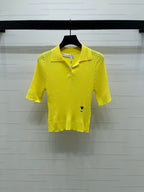 Dior 2026 Slim Fit Collared Knit Short-Sleeve Shirt Wool