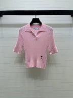 Dior 2026 Slim Fit Collared Knit Short-Sleeve Shirt Wool