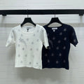 Dior 2026 Firework Neck Knit Short-Sleeve Top Wool 352601
