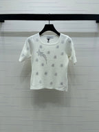 Dior 2026 Firework Neck Knit Short-Sleeve Top Wool 352601