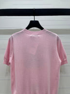 Dior 2026 Crew Neck Logo Knit Short-Sleeve T-Shirt Wool