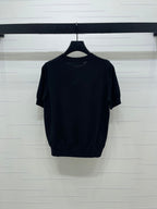 Dior 2026 Crew Neck Logo Knit Short-Sleeve T-Shirt Wool