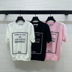 Dior 2026 Crew Neck Logo Knit Short-Sleeve T-Shirt Wool