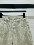 Miumiu 2026 Straight Leg Jeans Beige and Pink Cotton 352472