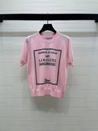 Dior 2026 Crew Neck Logo Knit Short-Sleeve T-Shirt Wool