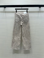 Miumiu 2026 Straight Leg Jeans Beige and Pink Cotton 352472