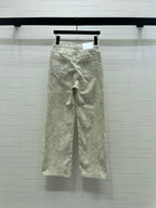 Miumiu 2026 Straight Leg Jeans Beige and Pink Cotton 352472