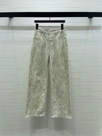 Miumiu 2026 Straight Leg Jeans Beige and Pink Cotton 352472
