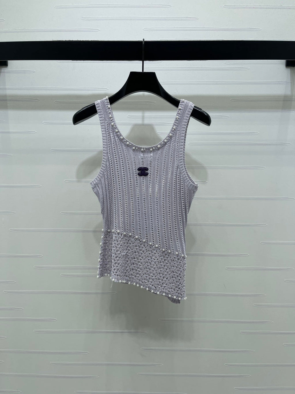 Chanel 2026 Vest Purple and White Wool 704599