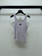 Chanel 2026 Vest Purple and White Wool 704599
