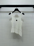Chanel 2026 Vest Purple and White Wool 704599