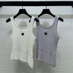 Chanel 2026 Vest Purple and White Wool 704599