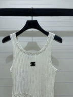 Chanel 2026 Vest Purple and White Wool 704599