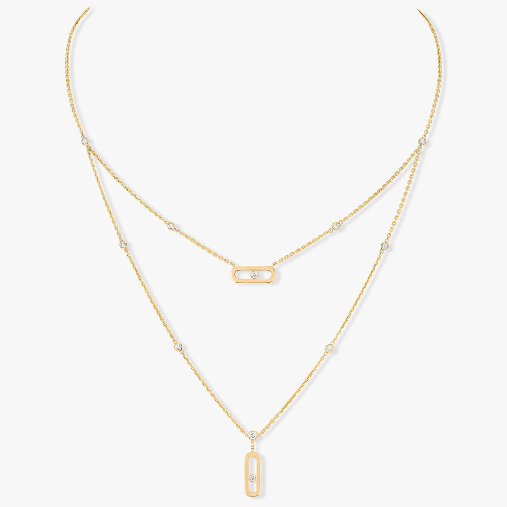 MOVE UNO 2 ROW DIAMOND NECKLACE