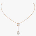 MY TWIN DIAMOND PINK GOLD TIE NECKLACE