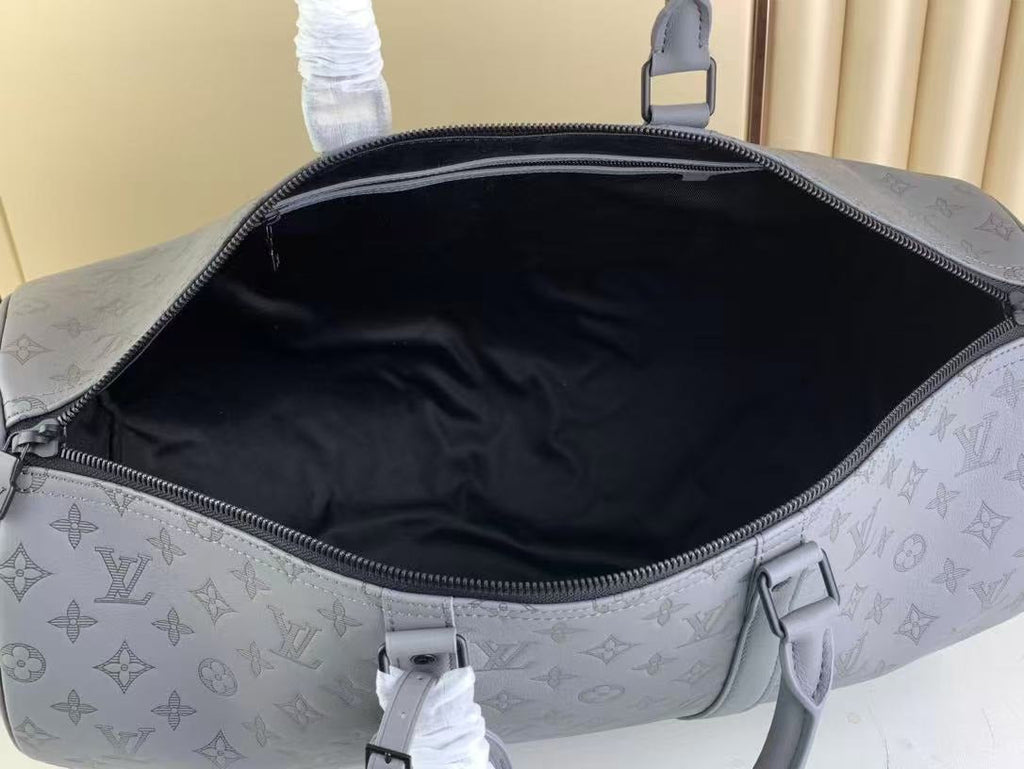LV  Keepall 50B Anthracite Grey Monogram Shadow Calfskin
