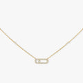 MOVE UNO PAVED SILVER DIAMOND NECKLACE