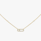MOVE UNO PAVED SILVER DIAMOND NECKLACE