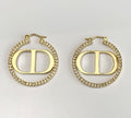 CD EARRINGS GOLD DIAMOND 33MM