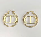 CD EARRINGS GOLD DIAMOND 33MM