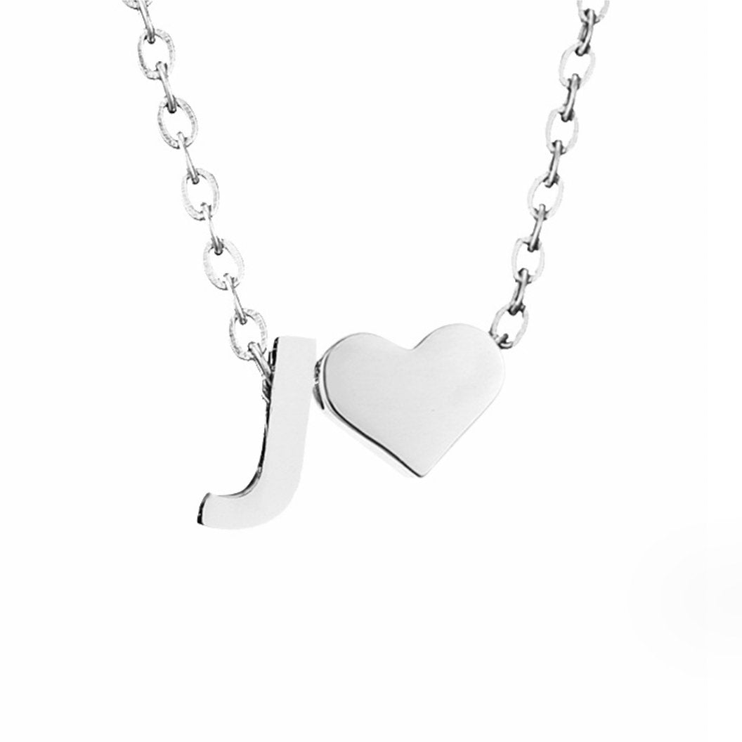 Forever Love & Letter Silver Necklace - Beautiful Earth Boutique