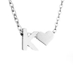 Forever Love & Letter Silver Necklace - Beautiful Earth Boutique