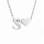 Forever Love & Letter Silver Necklace - Beautiful Earth Boutique